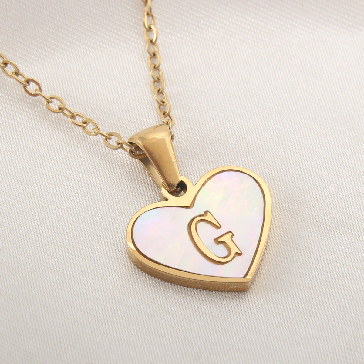 Wholesale Heart Shape Shell Stainless Steel Necklaces